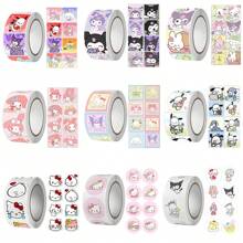 Sanrio 500Pcs/Roll Sticker Kawaii  Hello  Cartoon Kitty Cat Kids Reward Stickers Gift Decoration Decals Toys(Some Parts May Be Random)