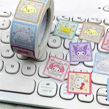 Sanrio 500Pcs/Roll Sticker Kawaii  Hello  Cartoon Kitty Cat Kids Reward Stickers Gift Decoration Decals Toys(Some Parts May Be Random)