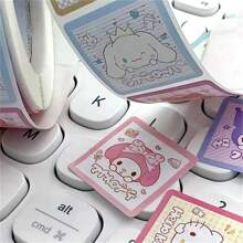 Sanrio 500Pcs/Roll Sticker Kawaii  Hello  Cartoon Kitty Cat Kids Reward Stickers Gift Decoration Decals Toys(Some Parts May Be Random)