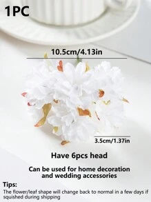 1件（6朵花头）人造迷你康乃馨字母花束，DIY花束，花环材料，糖果盒配件，家居婚礼装饰，新娘手腕花，胸花，头饰材料，新年装饰，生日派对蛋糕装饰，情人节，毕业礼物，家居装饰，返校房间装饰，学习用品 - 白色 - 查看 3