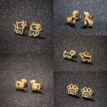 1Pair Stainless Steel Simple Pet Cat Earrings For Women Sweet Lovely Cute Simple Jewelry Party Anniversary