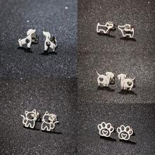 1Pair Stainless Steel Simple Pet Cat Earrings For Women Sweet Lovely Cute Simple Jewelry Party Anniversary