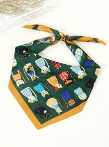 1入女士休閒時尚動物印花貓紋圍巾，適用於約會、外出和日常穿著，頭巾、髮帶、頭帶理想的裝扮 - 彩色 - 查看 6