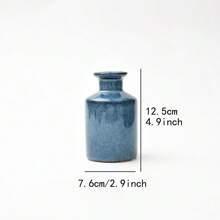 European & American Vintage Blue High-Grade Ceramic Vase For Home Decoration, Suitable For Living Room, Dining Room, Bedroom And Dry Flowers Arranging Gifts Birthday Graduation Back To School Room Decor School Supplies Flower Vase Glass Vase