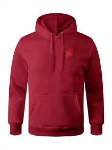 Men Hoodies - 紅色 - 查看 1