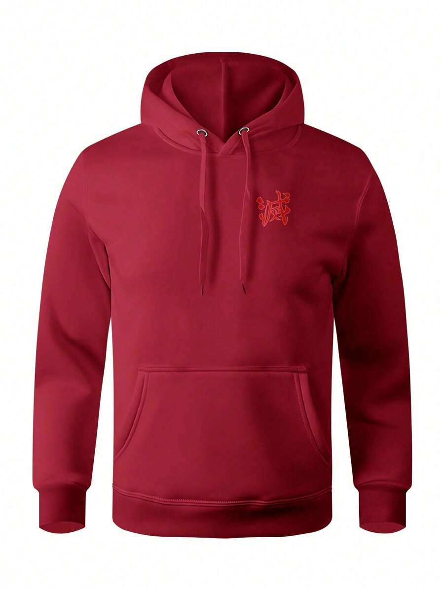 Men Hoodies - 紅色 - 查看 1