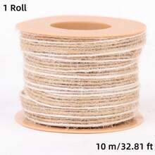 32.81 Ft Natural Vintage Jute Cord String Gift Wrapping Ribbon Bows Crafts Jute Twine Rope Burlap Party Wedding Decoration Supplies,Christmas Valentine Day