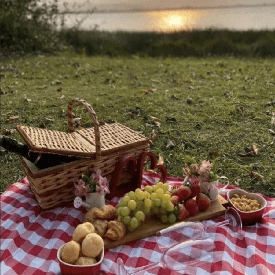 Picnic Mat - Kẻ sọc màu be và trắng - nhỏ - Xem 1