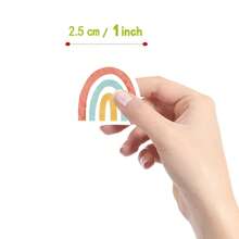 500 piezas Rollo de pegatinas estilo bohemio arcoíris, 10 etiquetas de pegatinas de dibujos animados de 1 pulgada, botella de agua, portátil, scrapbook, casco, manualidades de fiesta como regalo