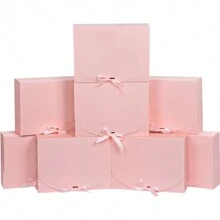 10pcs/5pcs/2pcs - White/Black/Pink/Brown Gift Box With Lid, Gift Box With Ribbon For Bridesmaid Proposal Box, Gift Box For Wedding, Birthday Gift, Shower Party And Other Parties, Valentine's Day Gifts, Valentine Day,Packaging, Birthday, DIY Making, Beauty Storage BOX