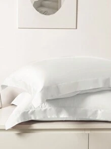 1pc Satin Solid Color Pillowcase, Bedroom Envelope Closure Soft Pillow Cover, Bedding
