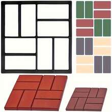 Walk Maker With Stone Mold For Paving Concrete Pathways, Walkways, Sidewalks In Yards, Lawns, Gardens, 15.7 X 15.7 Inches - Black - View 3