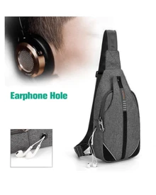 WATERFLY Crossbody Sling Bag Men Women Anti Theft Backpack For Traveling Chest Shoulder Bag - 灰色 - 查看 8