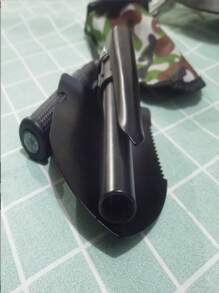 1pc Multifunctional Folding 4-In-1 Stainless Steel Rescue Shovel For Car, Camping, Beach Essentials, Swimming Games - Black - View 4