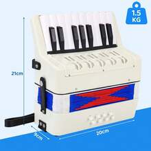 Acordeón de niños, 17 llaves, 8 bajos, acordeón para niños, acordeón de piano con correa de transporte ajustable, acordeón para adultos y niños de 3 años, regalo de instrumentos musicales de Ziehamonikar