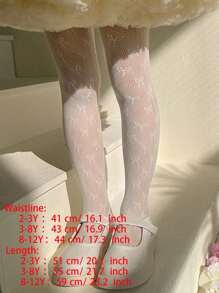 1 Miếng Nhỏ bé Cô gái Xu hướng: Cắt giảm Trang trí Nơ Ruffle Quần tất - Màu be - Xem 4