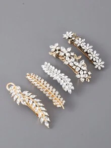 Kẹp tóc lò xo kim loại có hoa văn bằng đá cẩm thạch nhiều màu Royal 1pc cho nữ - Nhiều màu - Xem 6