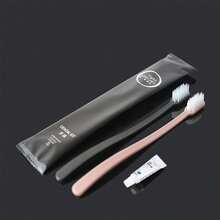 Disposable Toothbrush Set With Toothpaste And Other Toiletries, Soft Bristles - Black - View 4