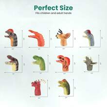 恐龍手套傀儡和手指傀儡套裝,逼真的動物傀儡,用於表演,劇場,道具,新奇禮物 - 恐龍手偶 - 查看 7