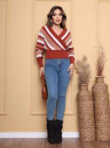 Women Sweaters - Đỏ và trắng - Xem 4