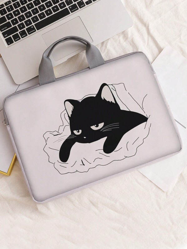 Notebook-Tasche mit Katzenmuster, Zubehör für Laptops, weiche Laptop-Tasche, weicher Computer-Cover, Tablet-Leder-Tasche, Laptoptasche mit Reißverschluss, Schulgeschenke, Lehrerbedarf, Lehrertasche, Dankeschön an Lehrer, Collegeschultertasche, Collegebedarf, Schulbeginn, Schulbedarf, Schulutensilien für Lehrer, Hochschulstudenten, Klassenraum Notebook-Taschen, Klassenzimmertaschen, Aufbewahrungstaschen für Lehrer, Klassenraum-Organisationstaschen