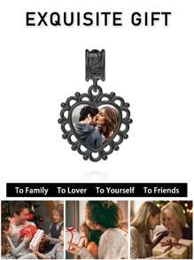 1 Peça Berloque De Pulseira Personalizado Com Foto Para Mulheres E Mães, Pingente De Colar Com Foto, Berloque De Tornozeleira Com Foto, Pingente De Medalha De Coração Redondo Para Presente De Filha, Namorada, Esposa Ou Melhor Amiga