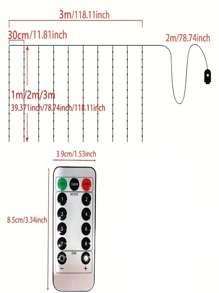 USB Curtain Fairy Lights - Remote Control, 8 Modes, Water-Resistant, Multi-Color Options For Engagement & Festive Decor, Christmas Decorations Lights,Christmas Home Decor Room Decor Christmas Decorations Home Christmas Gifts Christmas Decor - Warm White - View 7