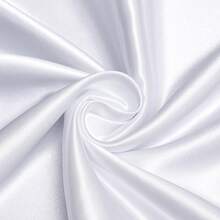 1 件白色缎面床笠-深口袋缎面丝滑床笠，透气柔软舒适-抗皱、防褪色、缎面耐磨 - 白色 - 查看 10