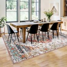 Machine Washable Rug, Living Room Rugs Boho Area Rug For Bedroom Laundry Room Nursery Room Non SlipVintage Triball Medallion Floor Carpet - trái cam - Xem 3