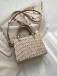 Fashion Korean Version Gentle Handbag 2025 Summer New Versatile Single Shoulder Crossbody Bag Small Square Bag - Khaki - View 8