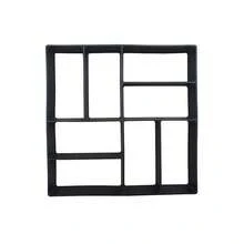 Walk Maker With Stone Mold For Paving Concrete Pathways, Walkways, Sidewalks In Yards, Lawns, Gardens, 15.7 X 15.7 Inches - Black - View 1