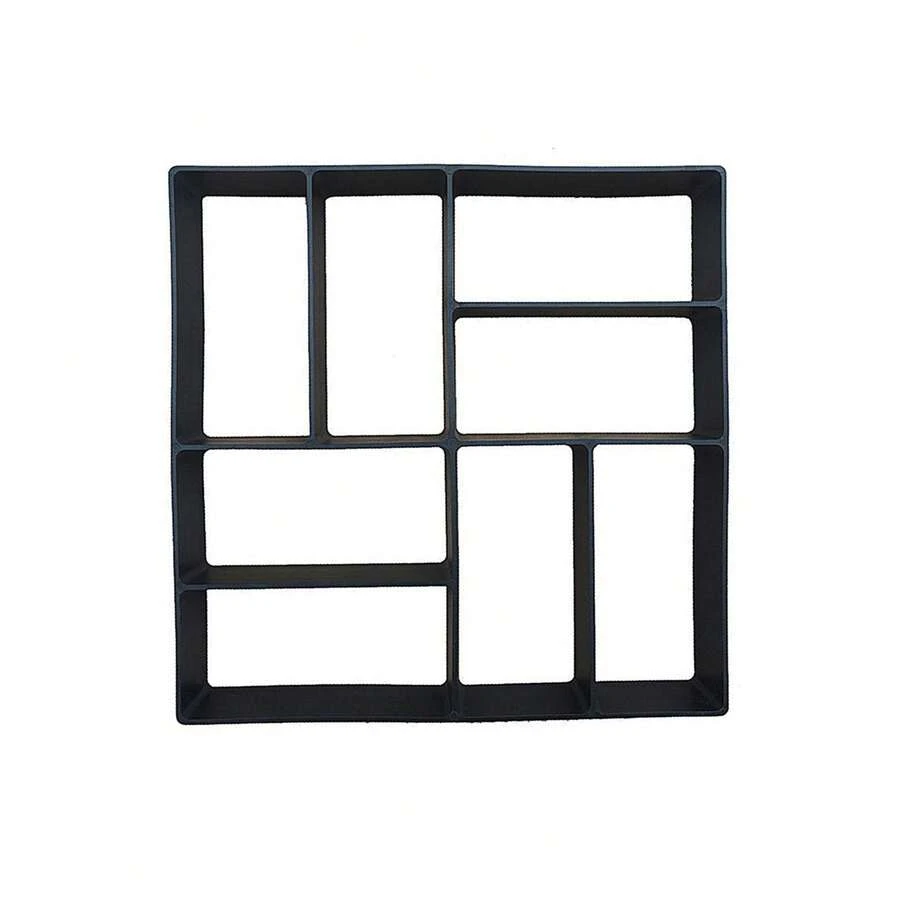 Walk Maker With Stone Mold For Paving Concrete Pathways, Walkways, Sidewalks In Yards, Lawns, Gardens, 15.7 X 15.7 Inches - Black - View 1