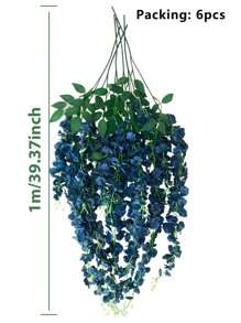 6pcs 100cm Royal Blue Butterfly Pea Flowers Made Of Silk Cloth, Suitable For Wedding Arch Decoration, Home Decoration, Outdoor Garden Decoration, Valentine Day, Gift Gifts Birthday Graduation - Royal Blue - View 2