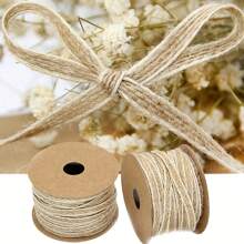 32.81 Ft Natural Vintage Jute Cord String Gift Wrapping Ribbon Bows Crafts Jute Twine Rope Burlap Party Wedding Decoration Supplies,Christmas Valentine Day