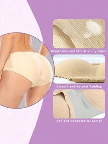 Sports Outdoor 1pc Multicolor Seamless Body Shaping Panties With Sponge Padded, Triangle Cut For Better Butt Lift Gym Accessories