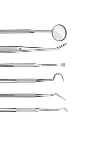 6 cái/bộ Răng Dụng cụ vệ sinh Bộ dụng cụ , Màu bạc , Bao gồm Sa tanh & Tấm ván Làm sạch Gương , Răng Để loại bỏ - Bạc - Xem 4