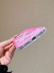 Flower Phone Case Inflatable Floral Transparent Air Cushion Anti-Fall Phone Case, Compatible With Iphone13ProMax/12/15ProMax/15Plus/15Pro/15/S25,International Version, Not The Domestic Version - Hot Pink - View 4