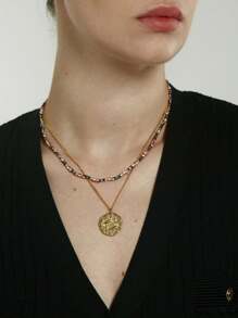 1入組黃銅十二星座彩色鑽石項鍊,鍊子,精品飾品 - Constellation - 查看 5