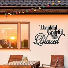 1PC Thankful Grateful And Truly Metal Sign, Personalized Wall Decor, Metal Wall Art, Wall Signs For Office Room Home Decor,Christmas Decorations Thankful Grateful And Truly Metal Sign Is Made Of Hardened And Thickened Steel Plate After Carving.