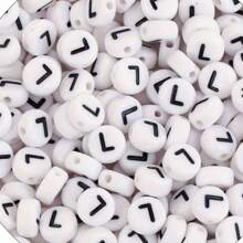 100/200/300/400/500/1000Pcs 4x7mm White Round Acrylic Black Letter Beads A-Z Mixed Loose Beads For DIY Bracelets Necklaces Keychains Small Business Jewelry Making Craft Supplies