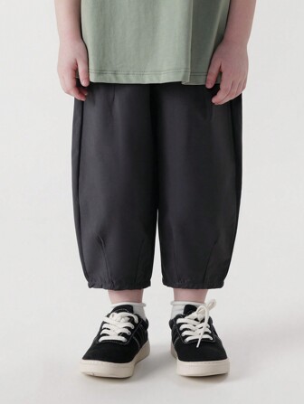 MARC&JANIE Ung pojke Casual Loose Fit Morotsformade byxor, vår