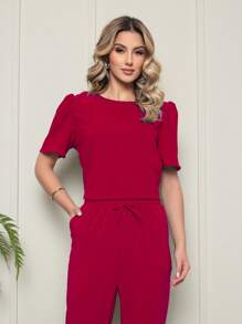 Women Two-Piece Outfits - 紅木色 - 查看 4