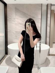 Exquisites Satin Mode Abendtasche für Damen, Tanz Abendtasche, Romantische Tasche, Braut Tasche, Crossbody Kette Tasche, Tready Braut Tasche, perfekt für Party, Hochzeit, Abschlussball, Dinner/Bankett, passend zu Brautkleidern, formellen Kleidern, Abschlussballkleidern, Geburtstagskleidern, Partykleidern. - Aprikosenfarben - Übersicht 10