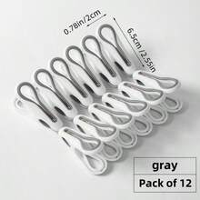 新型防风防损衣夹，多功能固定床上用品和衣服 - 白色 - 查看 2