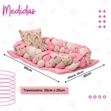 Ninho Redutor de Berço Trança Luxo Mini Berço Moisés