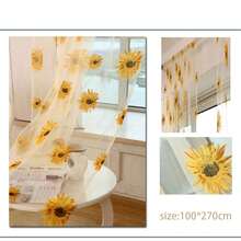 1pc Vintage Flower/Sunflower/Country Style Sail Curtain For Living Room Bay Window(1*2.7m) - 100*270cm - View 9