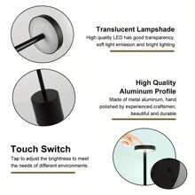 3色LED創意復古桌燈，可調光控制，金屬條形裝飾燈，適用於咖啡館/酒吧/臥室，USB充電和可調亮度夜燈 - 彩色 - 查看 11