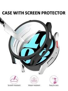 1pc Unisex Black Fashionable Soft TPU Full Coverage Anti-Scratch Electroplated Smartwatch Case And Screen Protector, Compatible With Samsung Watch 40mm/44mm, Compatible With Samsung Galaxy Watch 4/5/6/7, Smartwatch Case Accessory Shock-Proof Protective Cover