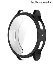 1pc Unisex Black Fashionable Soft TPU Full Coverage Anti-Scratch Electroplated Smartwatch Case And Screen Protector, Compatible With Samsung Watch 40mm/44mm, Compatible With Samsung Galaxy Watch 4/5/6/7, Smartwatch Case Accessory Shock-Proof Protective Cover