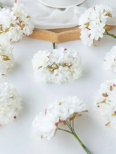 1 件（6 朵花头）人造迷你康乃馨字母花束，DIY 花束，花环材料，糖果盒装饰，家居婚礼装饰，新娘腕花，胸花，头饰材料，新年装饰，生日派对蛋糕装饰，情人节，毕业礼物